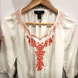 Style & co embroidered blouse
